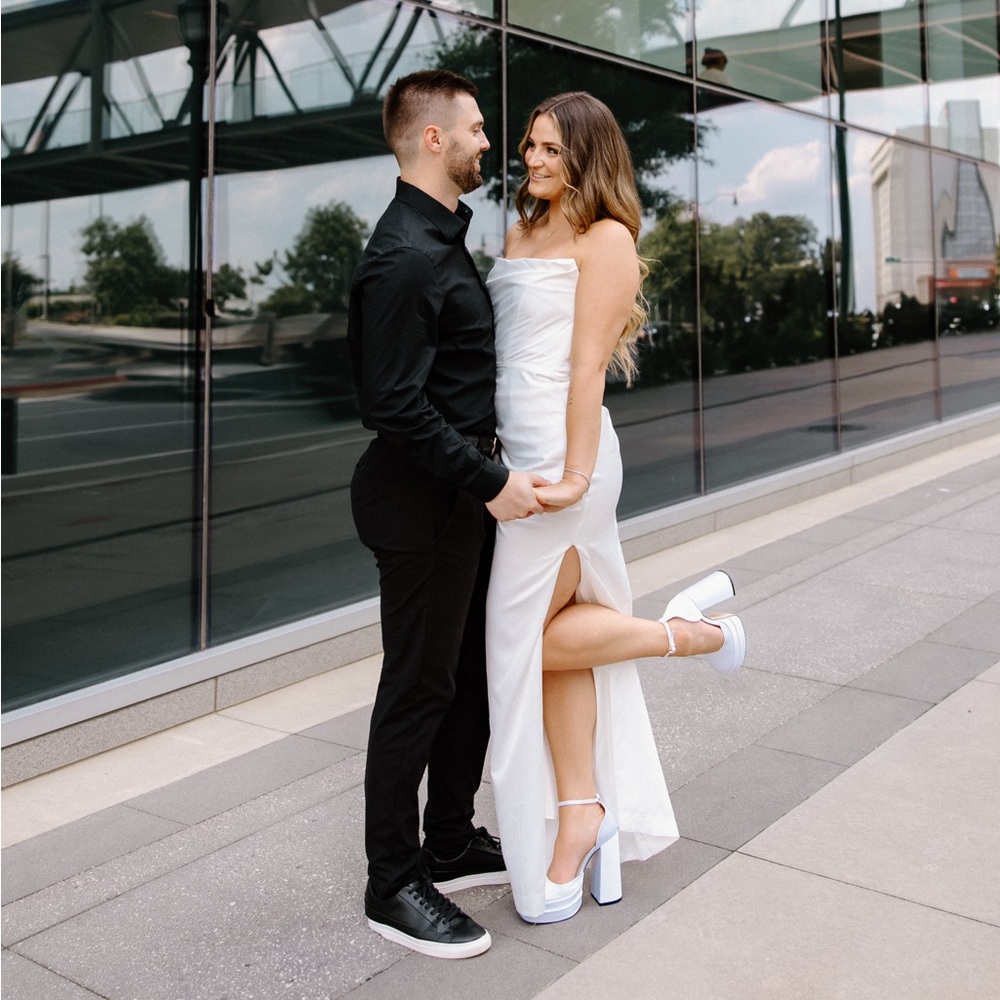 White Satin Maxi Dress